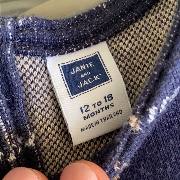 Janie & Jack Plaid Party Dress Navy Tan - Picture 3 of 5